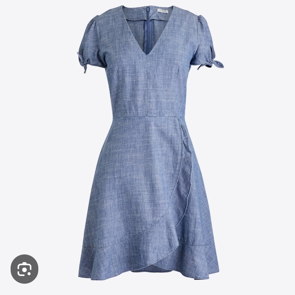 J. Crew Chambray Faux Wrap Dress